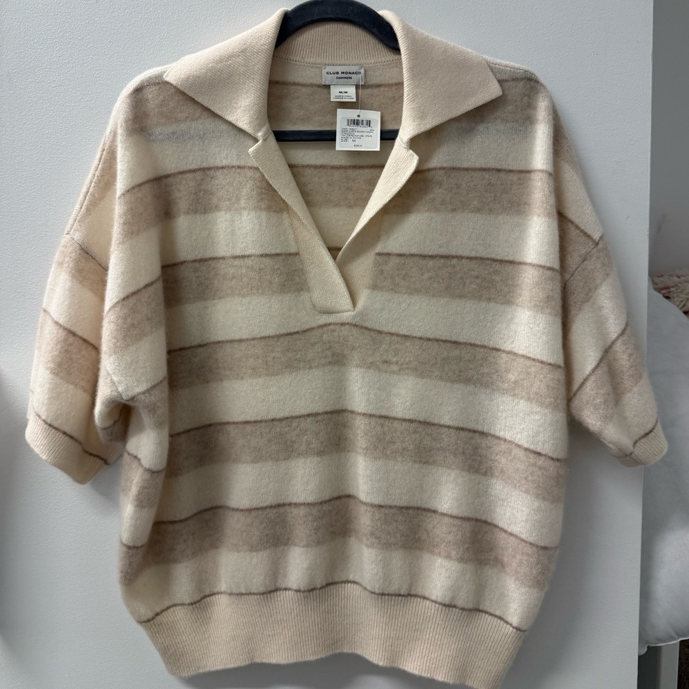 NWT Club Monaco Cashmere Polo Sweater